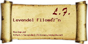 Levendel Filomén névjegykártya